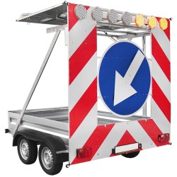 Remorca 2 AXE cu panou MARE cu ridicare electrica si telecomanda U26aa 